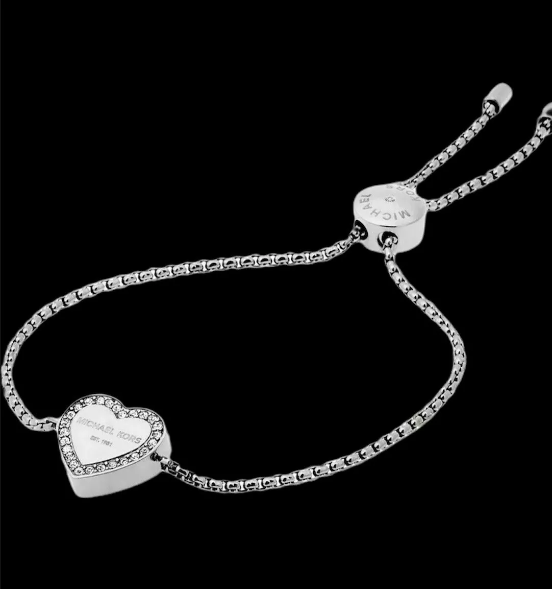 Michael kors best sale silver heart bracelet