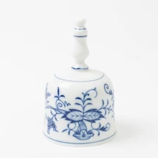 Antique Meissen Germany Blue Onion Vanity Bell Clear Tone 2.75" Diam. Signed