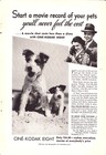 1938 Eastman Kodak Cine-Kodak Eight Movie Camera Print Ad Fox Terriers