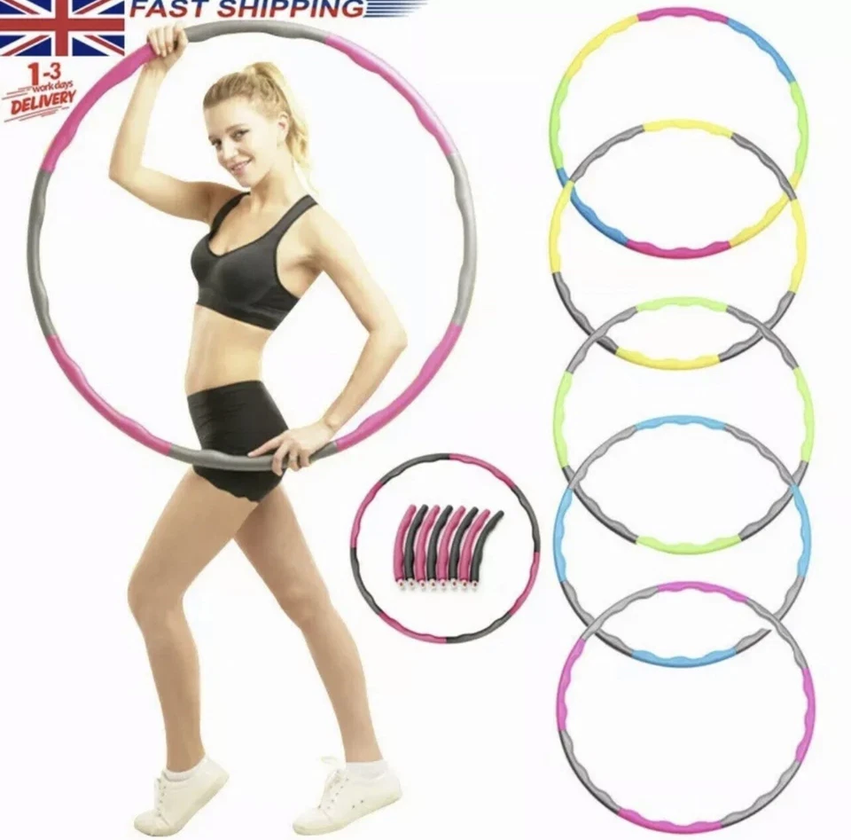 8 Sections Weighted Hula Hoop 1kg Foam Padded Fitness Exercise 100cm Diameter