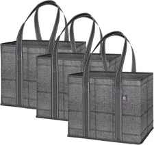 VENO 3 Pack Reusable Grocery Bags, Shopping Bags for groceries, Utility Tote