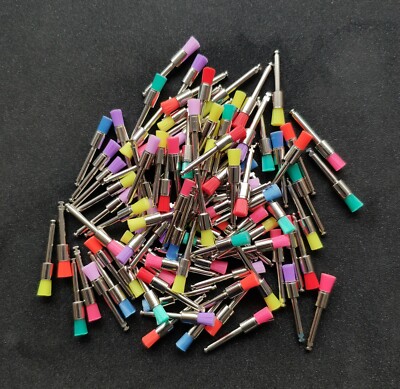 100 Pcs Dental Nylon Polishing Flat Latch Polisher Prophy Brush Disposable