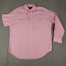 Ralph Lauren Shirt Mens 17 Pink Classic Fit Dress Button Up Long Sleeve 