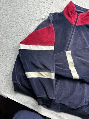 Vintage Men's Christian Dior Velour Zip Up Track Jacket 90s Sz XL