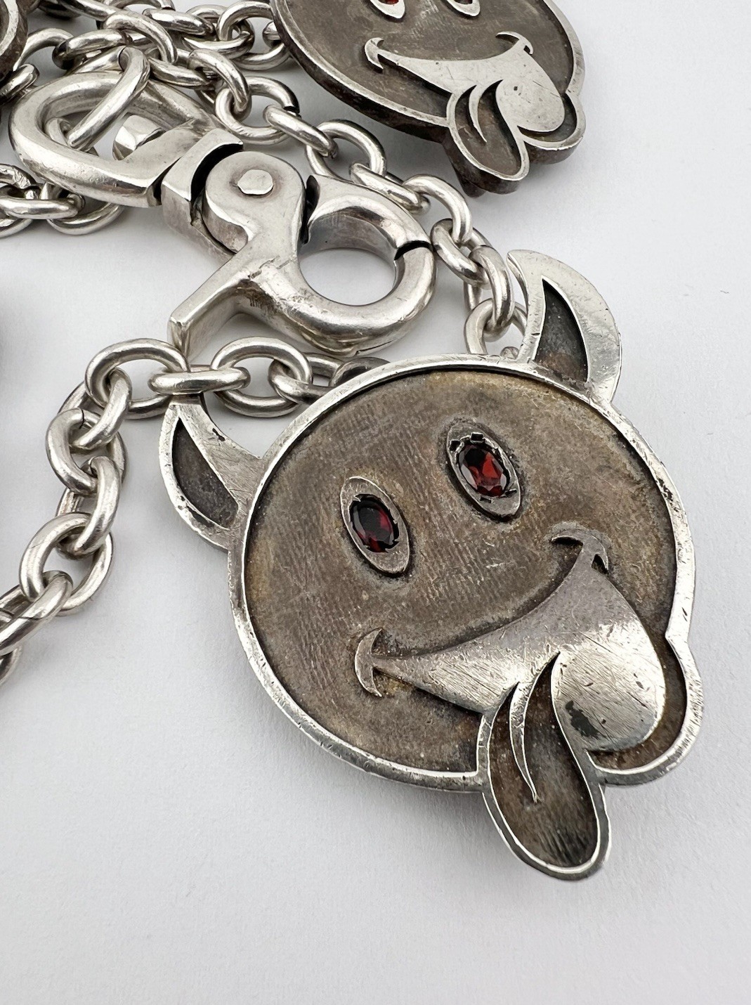 CUSTOM Vtg 171g Solid Sterling Silver Devil Demon… - image 2