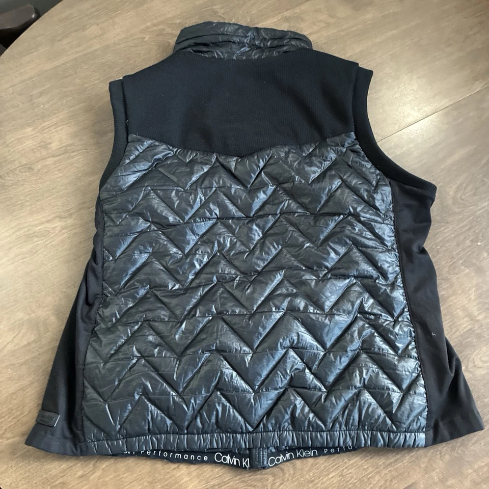 Chaleco de rendimiento CALVIN KLEIN para mujer 1x negro premium plumón cremallera acolchada exterior Foto 2 de 4