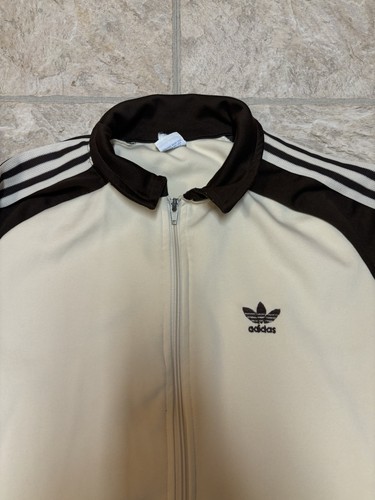 Vintage Adidas 1980s ATP Trefoil Track Jacket Men’s Size XL Brown/Cream White  by Adidas, Size XL, $100 - Photo 3