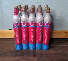 LOT 15 Empty Soda Stream Pink Easy Quick Connect 60L CO2 Cylinder Canisters