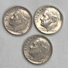 1963 Silver Roosevelt 90% Dimes 1960,1964 Lot Of 3 U.S Mint