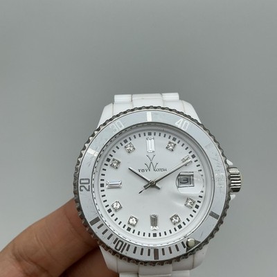 ピコ様 ホワイト1点 ToyWatch Plasteramic Mens Watch 41mm White Dial Crystals Date New