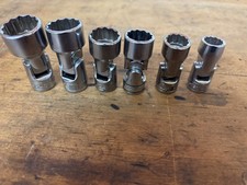 6 Pc Snap On 3/8” Drive SAE Swivel Socket Set 12 Point 7/16-3/4
