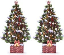 Pop up Christmas Cards, 12 Inch Christmas Tree with Snow Scenery Design, 3D Pape