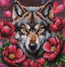 Bead Embroidery kit Wolf AN-1108 AllAboutEmbroideryUA Animal Beaded cross stitch