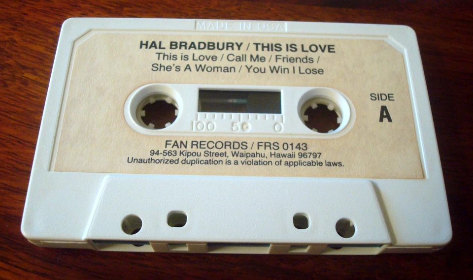 Hal Bradbury. This Is Love. VG+ Contemporary Hawaii Sounds Soul Funk Cassette - Image 4 of 4