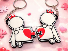 Couples 3D Printed Keychain Key Ring Charm Bag Backpack Gift