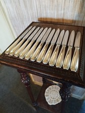 12 Couteaux à Entremets Orfèvrerie Boulenger en Métal Argenté