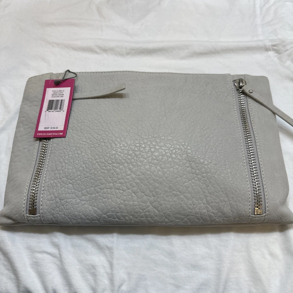 Nuevo bolso de mano Vince Camuto Baily Dove gris bublam cuero genuino precio de venta sugerido por el fabricante 198 USD Foto 3 de 4