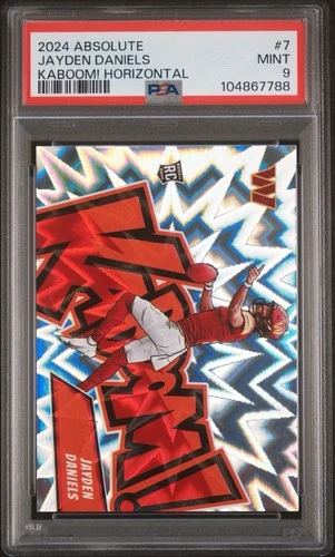 2024 Absolute #7 Jayden Daniels Horizontal Kaboom! PSA 9 Rookie SP