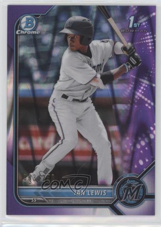 2022 Bowman Chrome Prospects Purple RayWave Refractor /250 Ian Lewis #BCP-96 1u6