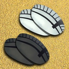 2 Pairs Lenses Replacement for-Costa Del Mar Brine Polarized-Black Silver