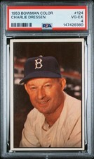 1953 Bowman Color #124 Charlie Dressen PSA 4 VG-EX
