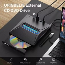New Slim External CD DVD Drive USB 3.0 Writer Burner Player Black For Laptop PC