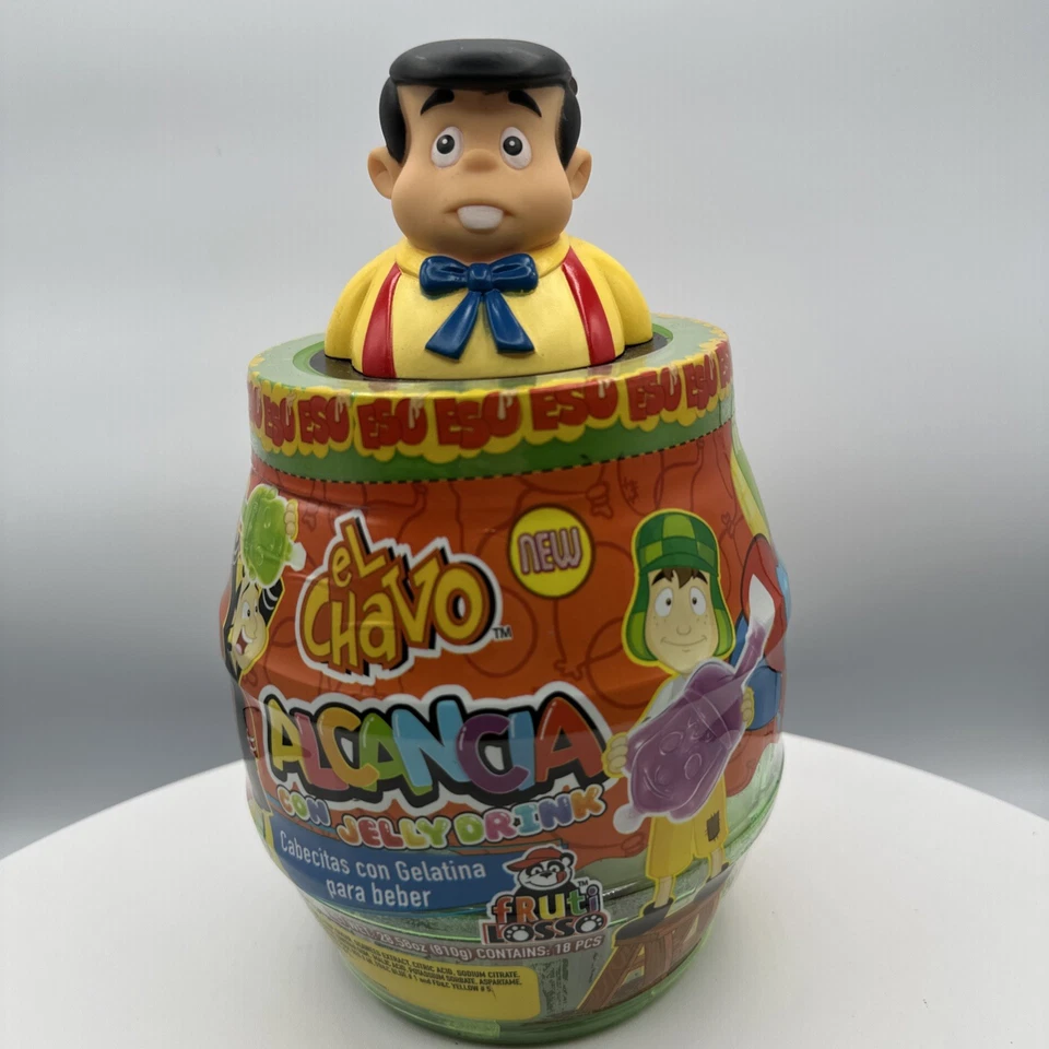 NEW Sealed El Chavo Del Ocho Candy Big Barrel Bank With Jelly Sticks Mexican X 4 - Image 4 of 4
