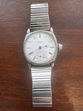 Rare Antique Elgin Watch Splidel  Band Runs Great Roman Numeral Dial