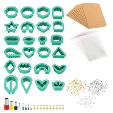 Polymer Clay Cutters, 142 Pcs Clay Cutters Polymer Clay Earrings Kit, Green
