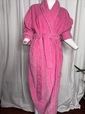 Victorias Secret Women's Medium/Large Soft Plush Bath Robe Pink Belted