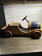 Vintage Mr. Peanut Planters Nuts Promotional Kids Riding Toy Car Wooden