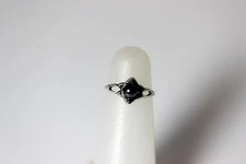 VTG Wheeler MFG. Sterling Silver Hematite Bead Ring Sz 3 ¼ - 11588