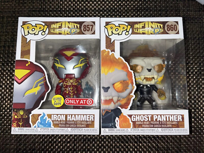 Funko Pop Marvel Infinity Warps Iron Hammer #857 Target Only / Ghost Panther 860