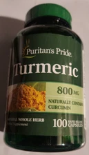 Turmeric 800mg Antioxidant Naturally Contains Curcumin 100 CAPS Puritan's Pride