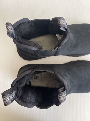 UGG Neumel Chelsea Black Men\'s Suede Boots US 1121644 Preowned. UGG NEUMEL CHELSEA BLACK Men main image 4