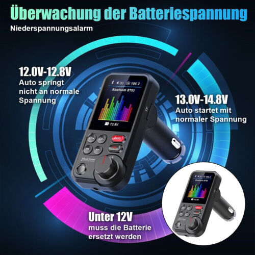 FM Transmitter Bluetooth5.0 KFZ Dual USB Auto Ladegerät für Handy Radio Adapter - Bild 4 von 17