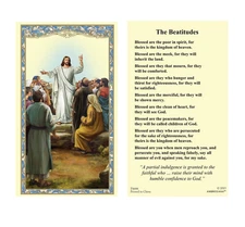 (2 copies) The Beatitudes Holy Prayer Cards Catholic Blessed Are the Poor