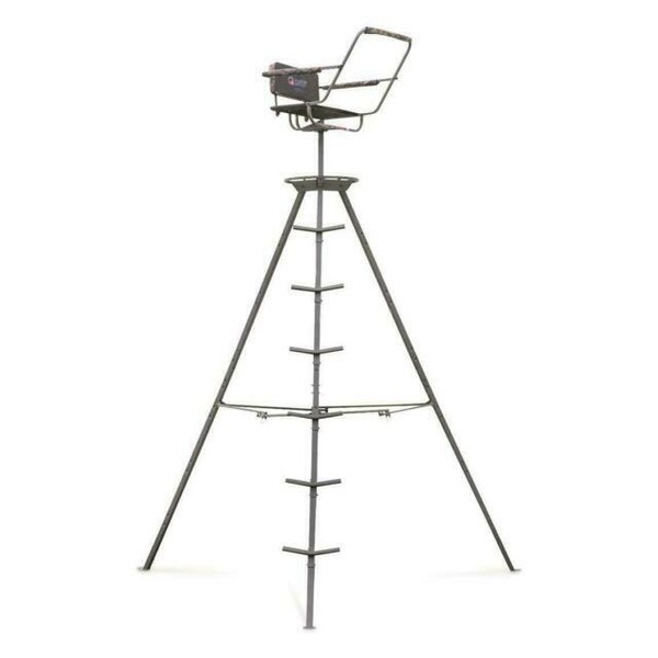12 FT Tripod Tree Stand 360° Big Game Hunter Deer Turkey Camo Ladder