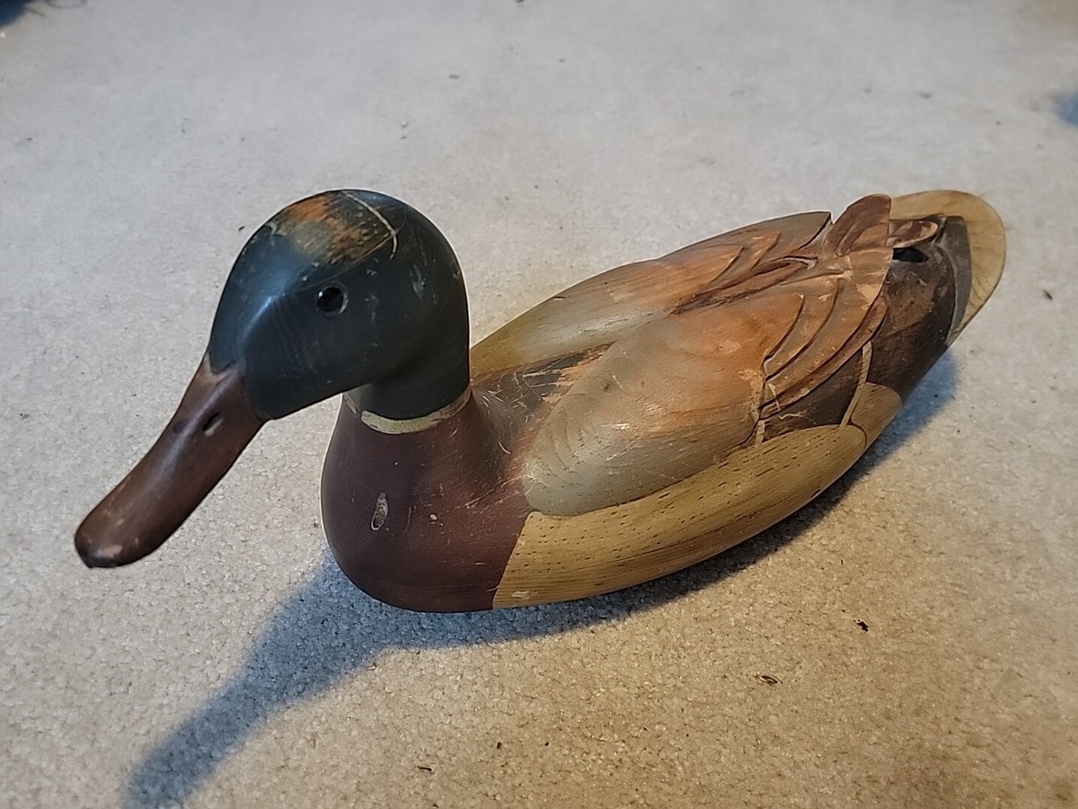 Tom Taber-Hersey Kyle Jr Carved Wooden Duck Decoy Has Issues