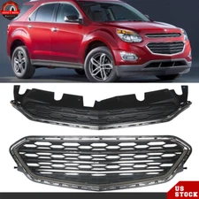 For 2016 2017 Chevrolet Equinox Front Upper & Lower Grille Grill Chrome Black