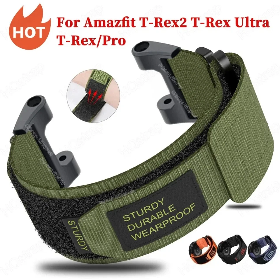 Cinturino ad anello in nylon per cinturino da polso Huami Amazfit T-Rex 3 / 2 / T Rex Pro / Ultra