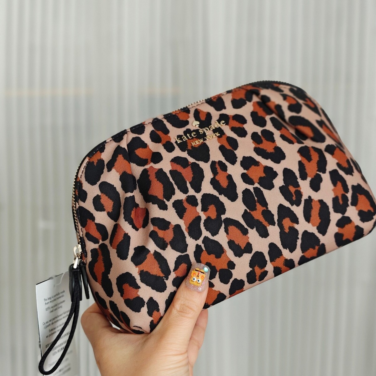 New Kate Spade Chelsea Spotted Leopard Cosmetic Bag / Makeup