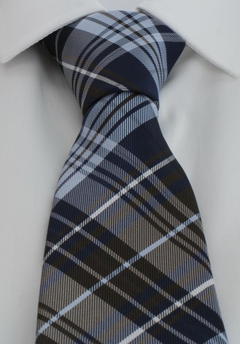 Michelsons of London Country Check Tie & Pocket Square Set - Picture 2 of 9