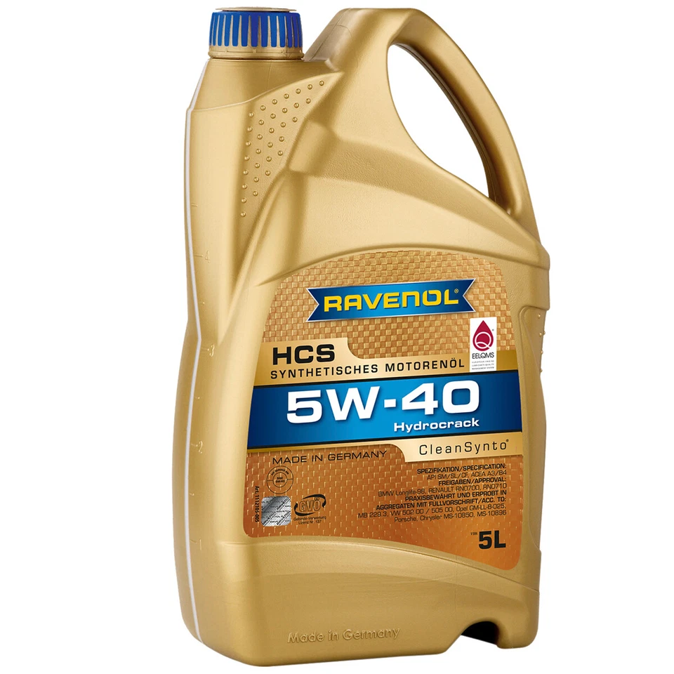 ÖLE-FLÜSSIGKEITEN Ravenol HCS SAE 5W 40 Synthetisches Hochleistungs Motorenöl 5L