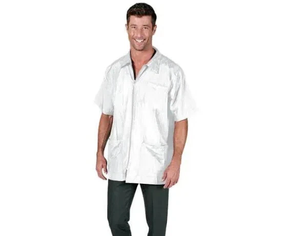 Betty Dain Nylon Barber Jacket 894-WHT | White