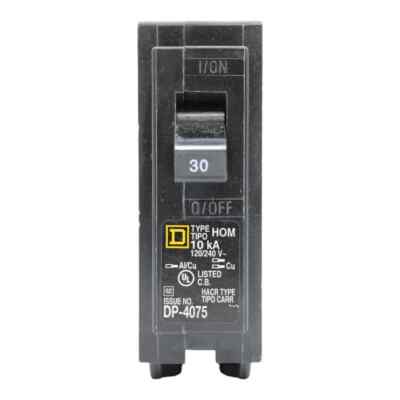 NEW Square D HOM130 Circuit Breaker 30 Amps 120 Volts 1 Pole Plug in UL ...