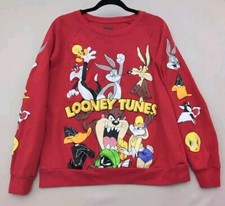 Looney Tunes Sweatshirt Juniors Size Med 7/9 Graphic Tee Bugs Bunny Tweety Taz