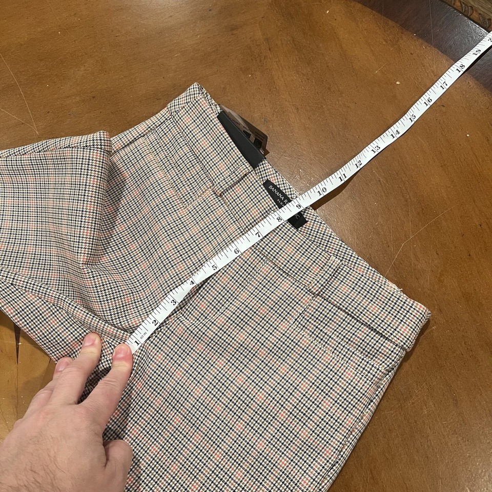 NEW Banana Republic Sloan Washable BiStretch Skinny Ankle Plaid Camel