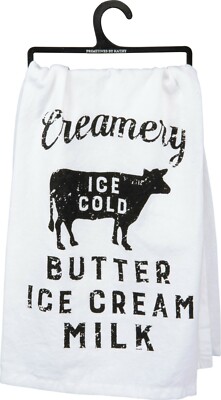 Creamery Butter Ice Cream Milk Towel Flour Sack Dish Towel  by PBK New