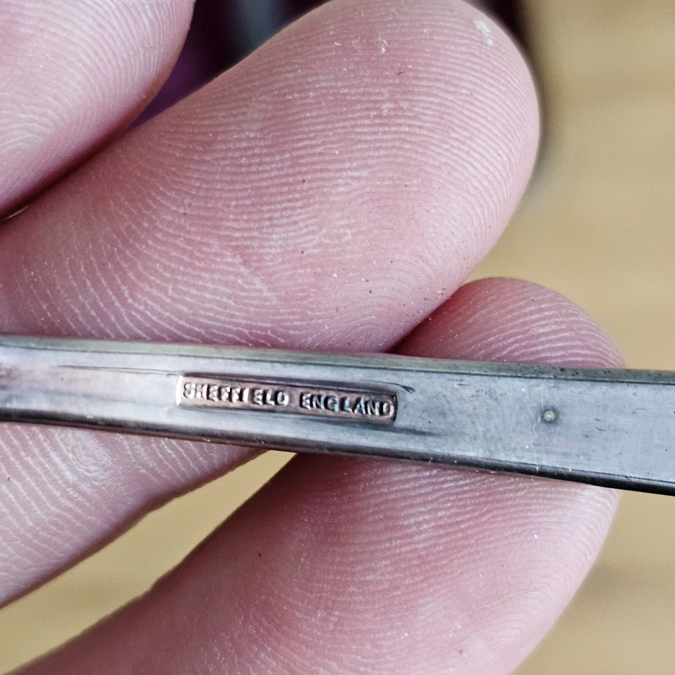 Juego de tenedores de postre Viners of Sheffield plateados plateados rosa servidor en caja B Foto 3 de 4